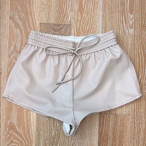 NWT ALC tan faux leather shorts